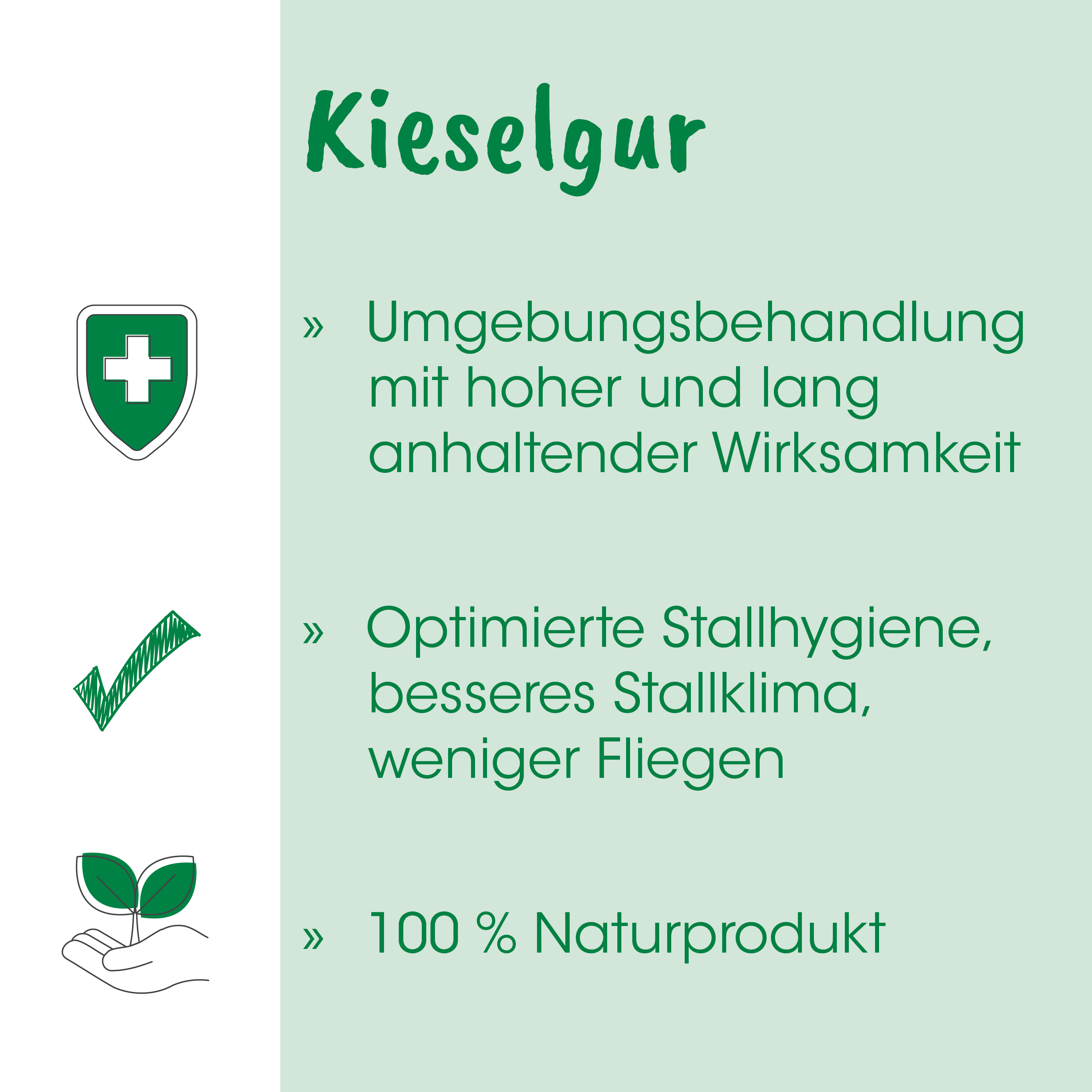 Kieselgur, Umgebungsbehandlung, Wirkungsdauer, Stallhygiene, Naturprodukt