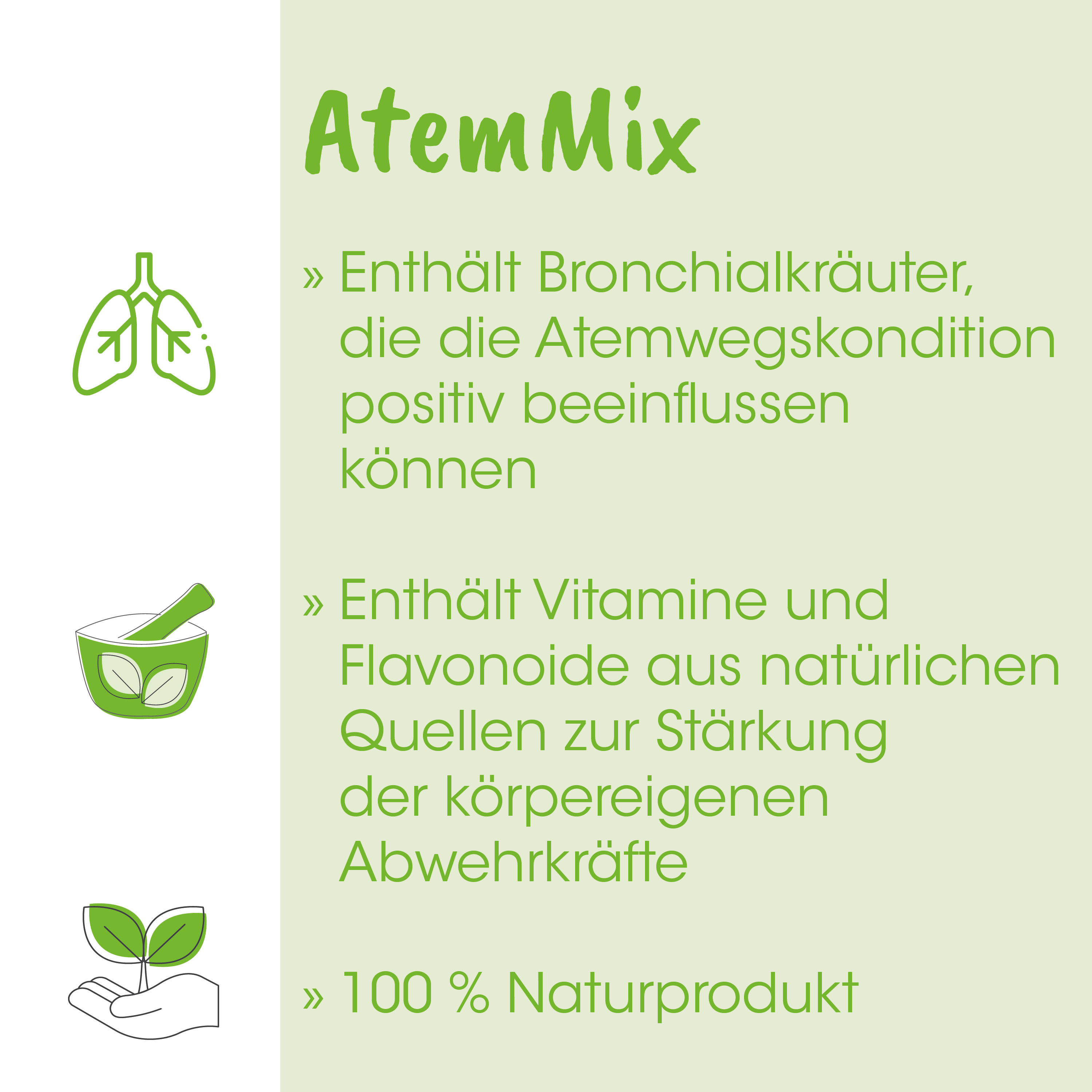 Bronchialtröpfchen?, Atemwegs, Vitamine, Naturprodukt, Handpflanze