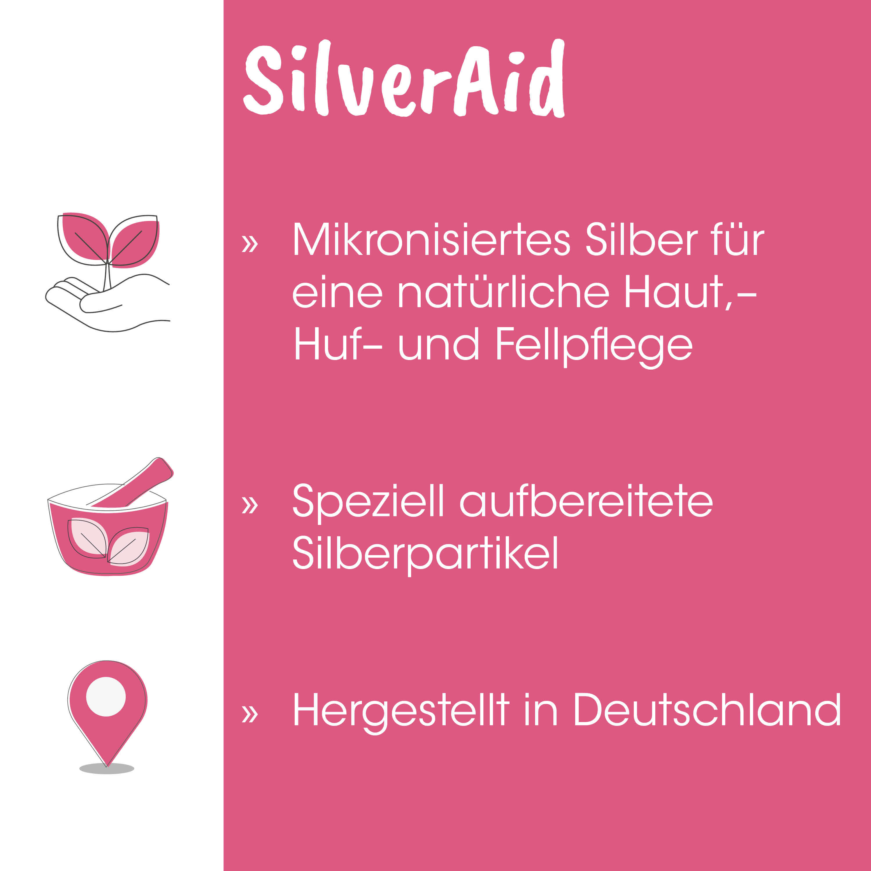 Silber, Mikropartikel, Hautpflege, natürliche Hautpflege, Hergestellt in Deutschland