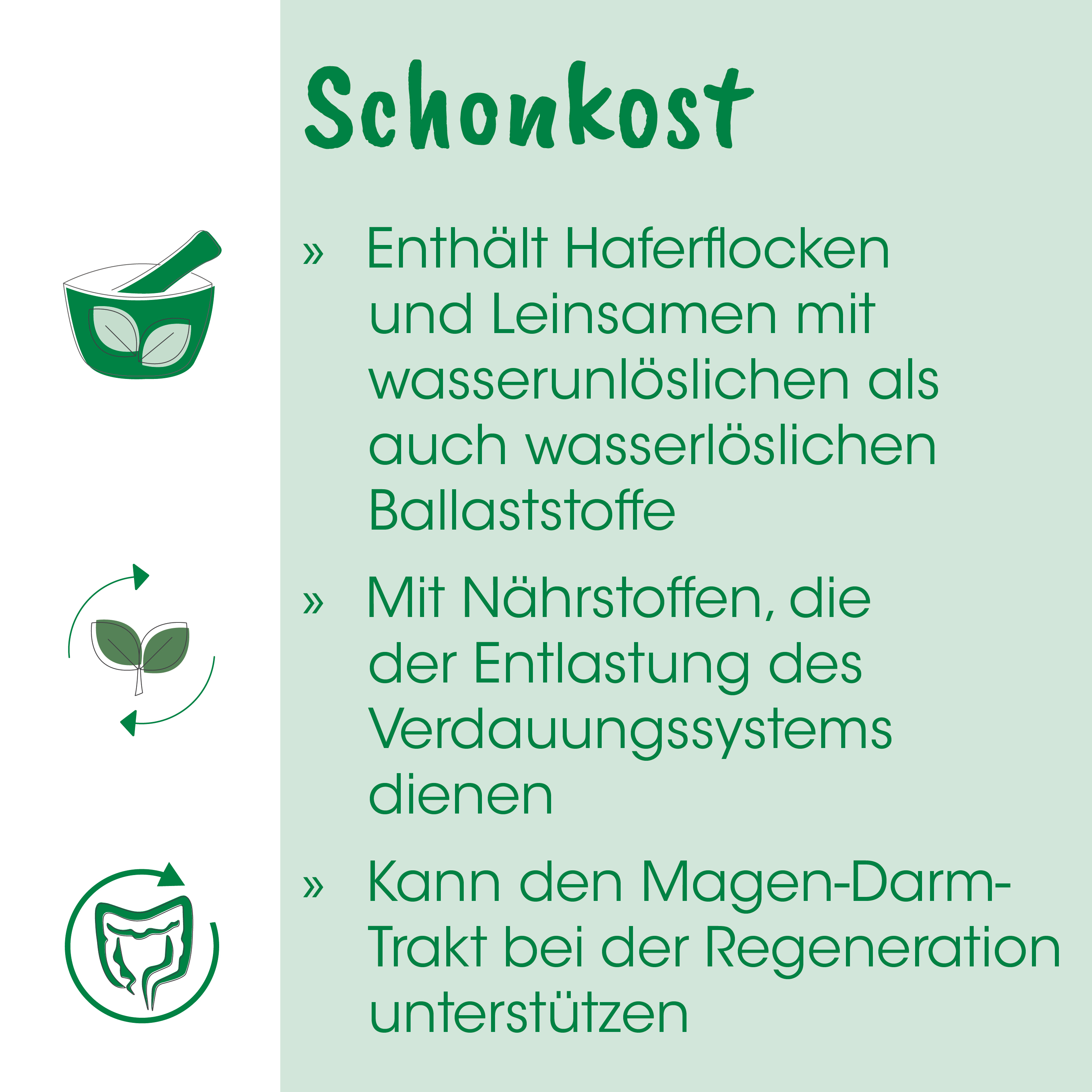 schonkost, ballaststoffe, verdauung, haferflocken, nährstoffe