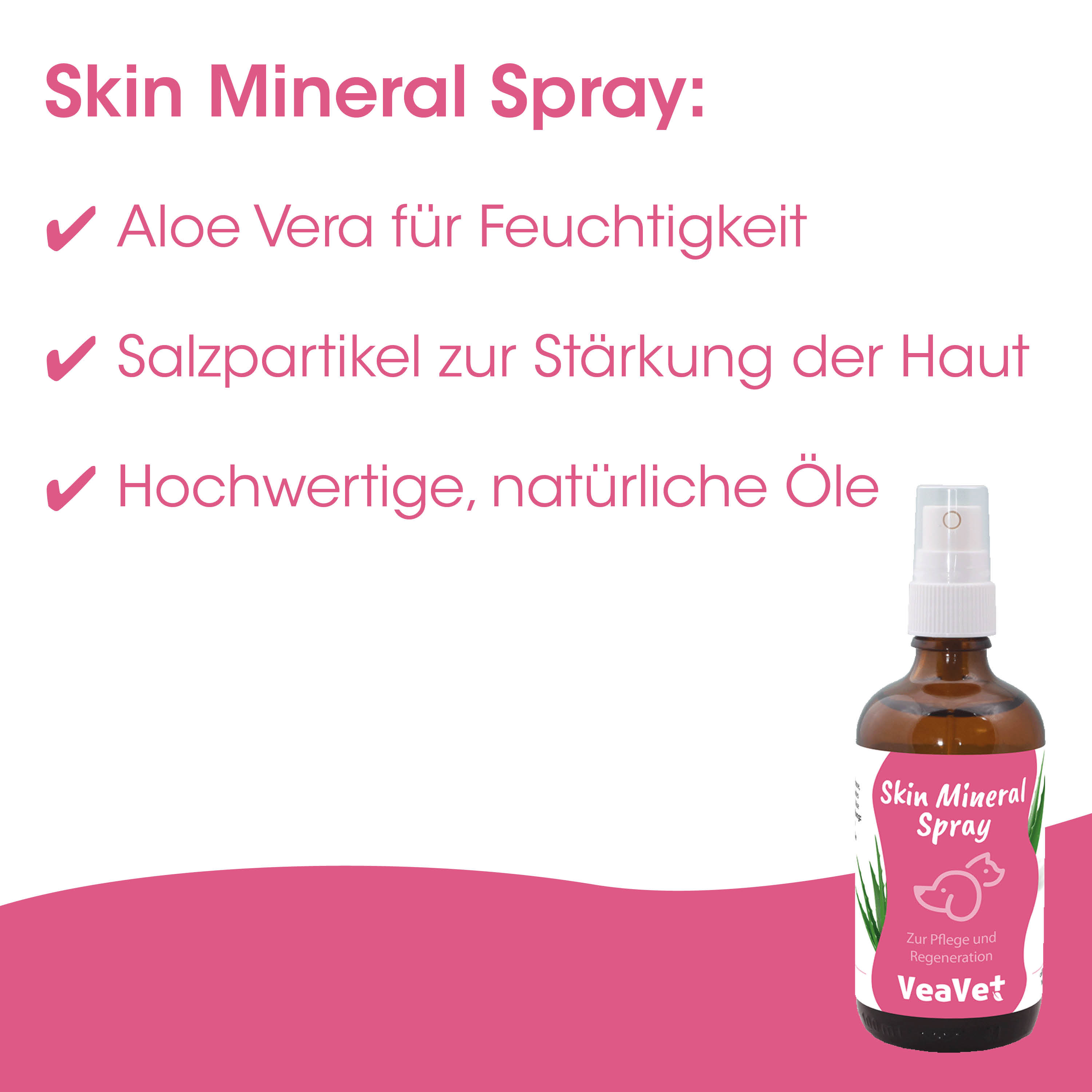 Skin Mineral Spray, Aloe Vera, Salzpartikel, Öle, Spray-Flasche