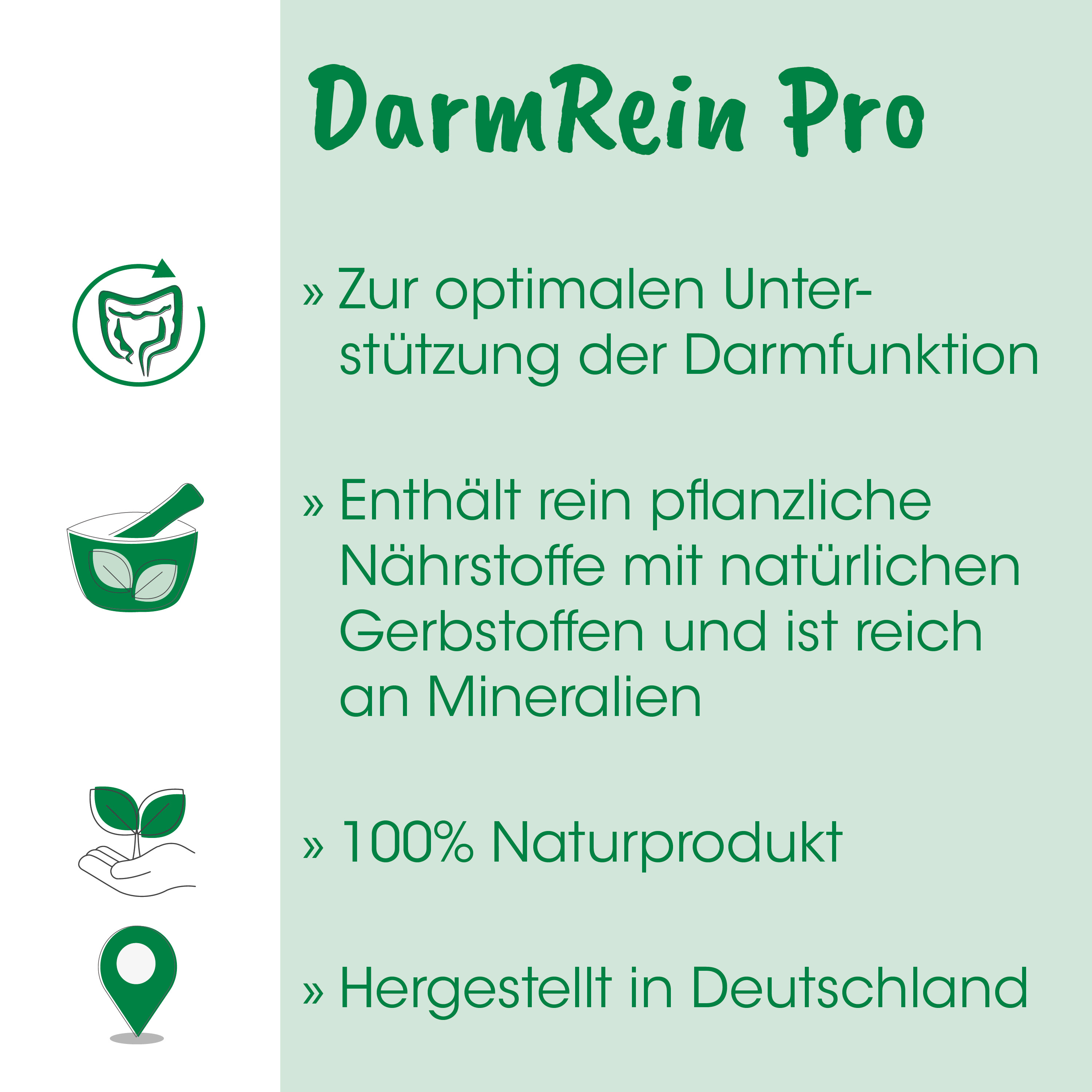 Darmrein Pro, pflanzenbasiert, natürliches Produkt, Deutschland, Blatt-Symbol