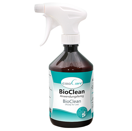 Reinigungsspray, Sprühflasche, Kunststoffflasche, weißer Sprühkopf, BioClean-Anwendungsfertig