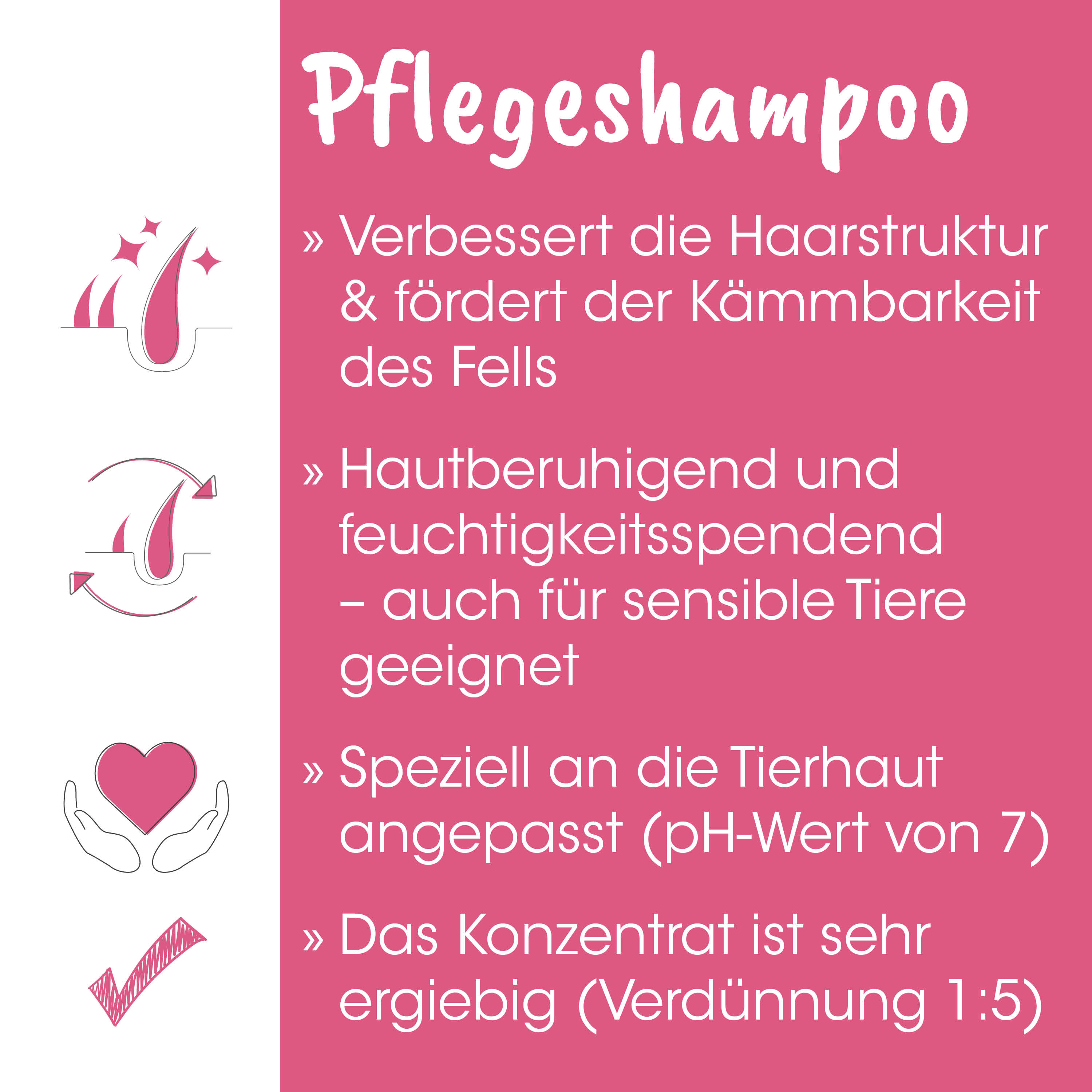 Pflegesampoo, Haarschaft, Kammhaut, pink, Illustration