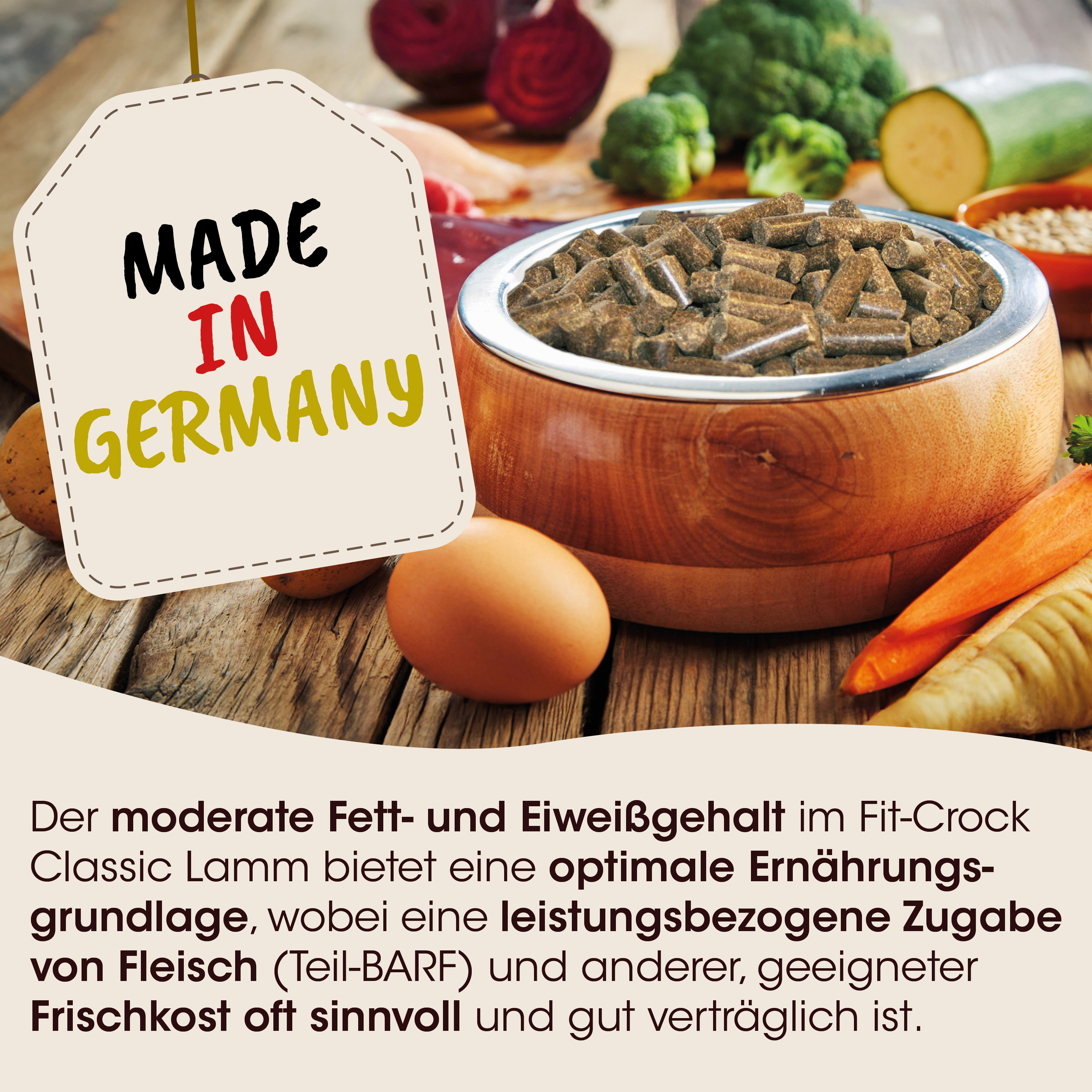 Hundefutter, Pellets, Körnerfutter, Fleischbasierte Nahrung, Made in Germany