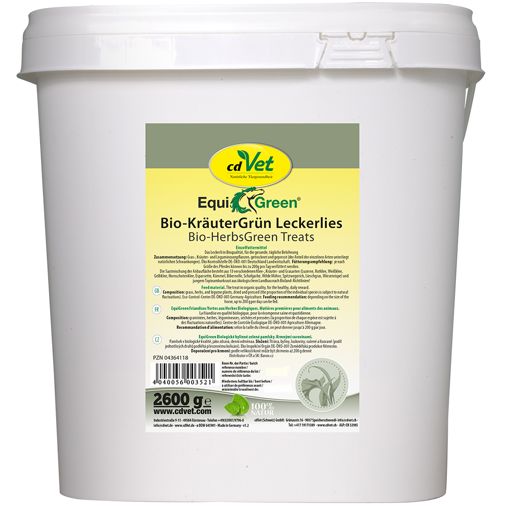 EquiGreen Friandises Vertes aux Herbes Biologiques 2,6 kg