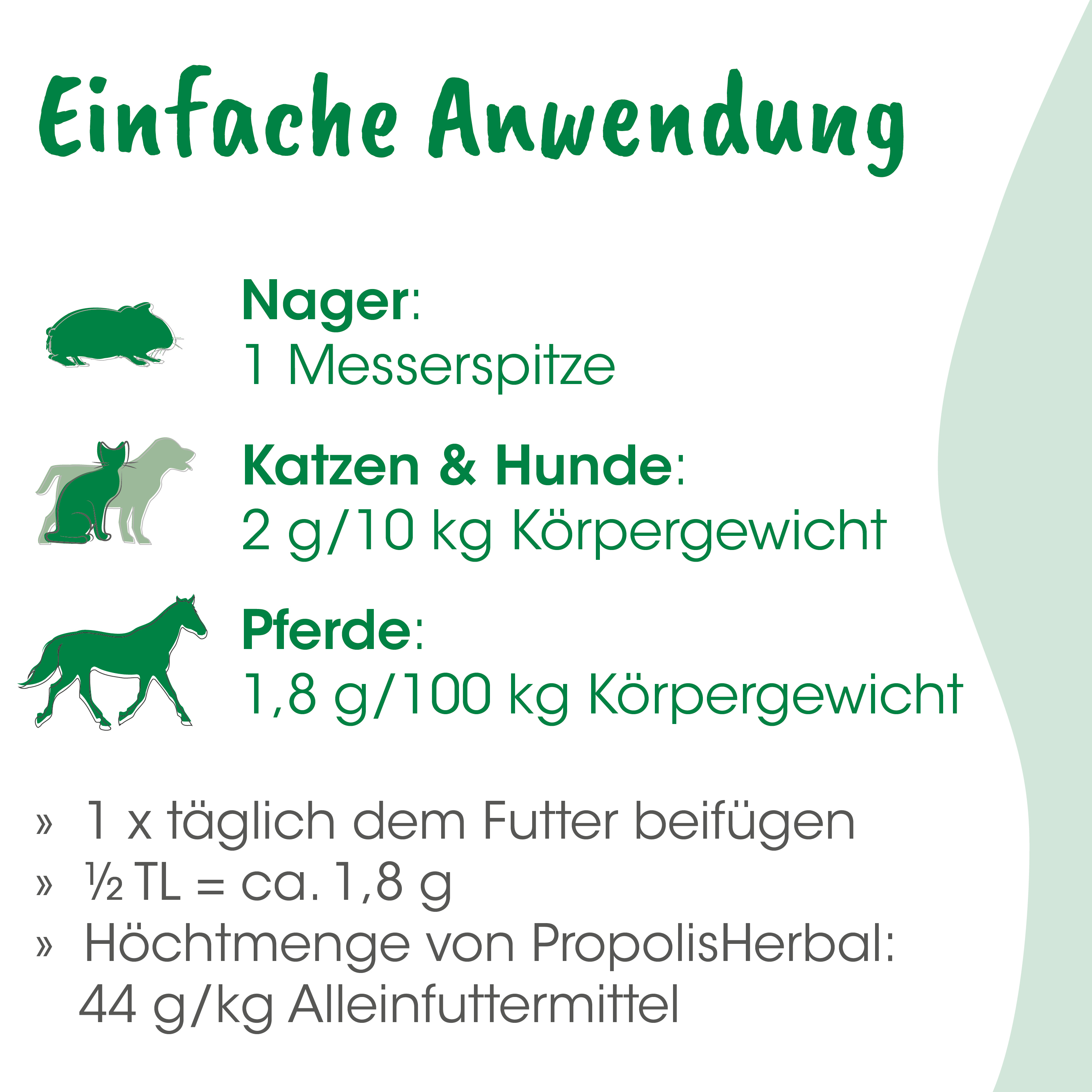 Nager, Katzen & Hunde, Pferde, Tierfutter, Futterangaben