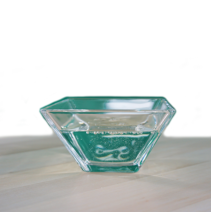 glasbehälter, schälchen, transparent, würfelförmige schüssel, aquamarin farbe
